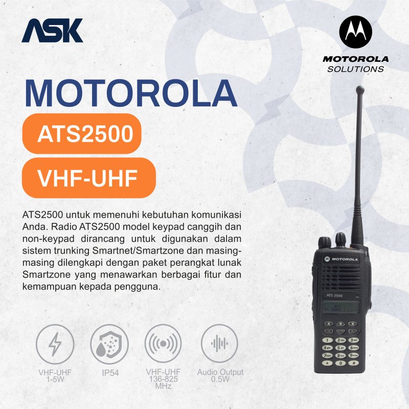 Handy Talky ATS2500 MOTOROLA / HT ATS 250 UHF 800mhz