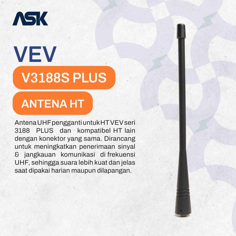 ANTENA HANDY TALKY VEV 3188 PLUS UHF / ANTENA HT VEV V3188 PLUS
