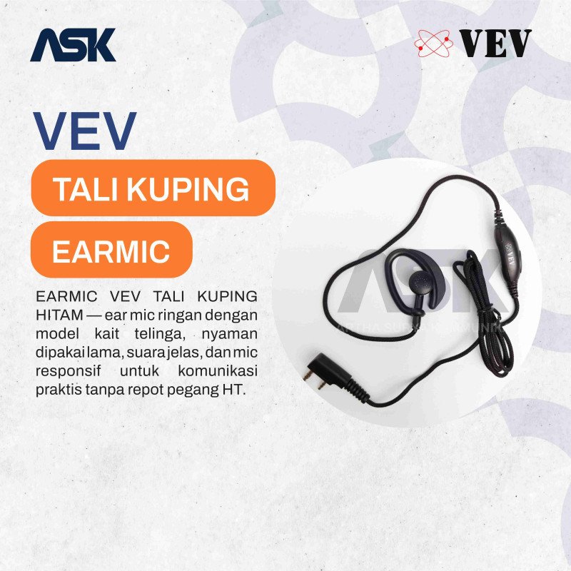 Earmic Handy Talky Tali Kuping VEV / Ear mic HT Tali Kuping VEV