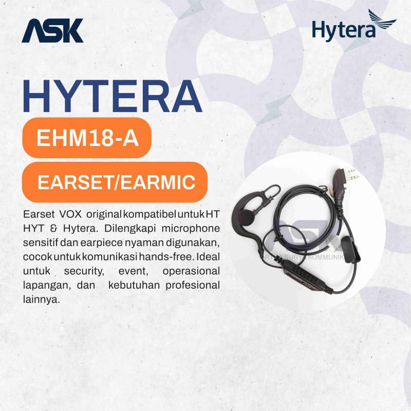 Earset / Earmic / Earpiece VOX HYT HYTERA EHM18-A / EHM 18A
