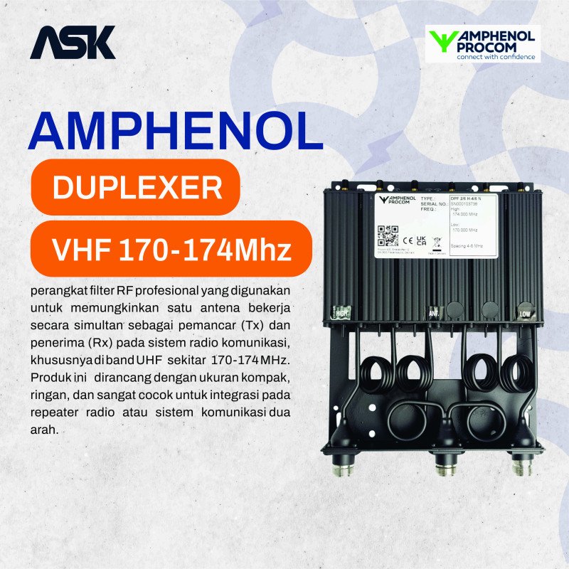Duplexer DPF 2/6 H-4/6 N AMPHENOL PROCOM / Duplexer AMPHENOL PROCOM VHF 170-174MHz