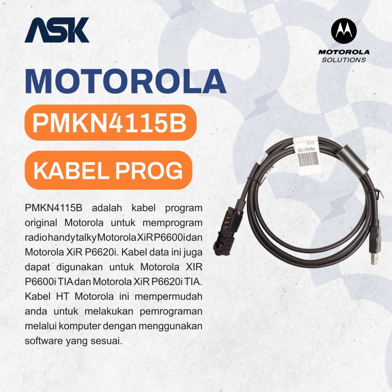 Programming Cable Handy Talky PMKN4115B MOTOROLA / Kabel Program HT PMKN 4115B MOTOROLA