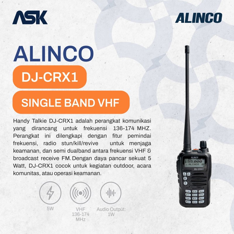 Handy Talky ALINCO - DJ-CRX1 | VHF 136-174 Mhz