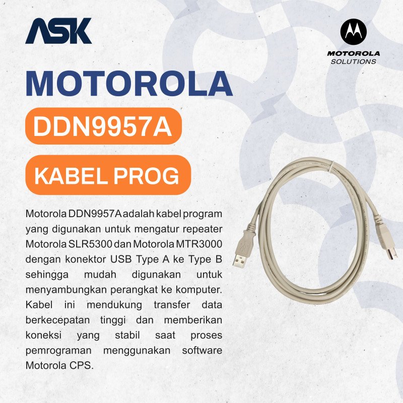 Programming Cable Repeater DDN9957A MOTOROLA / Kabel Program Repeater DDN 9957A MOTOROLA