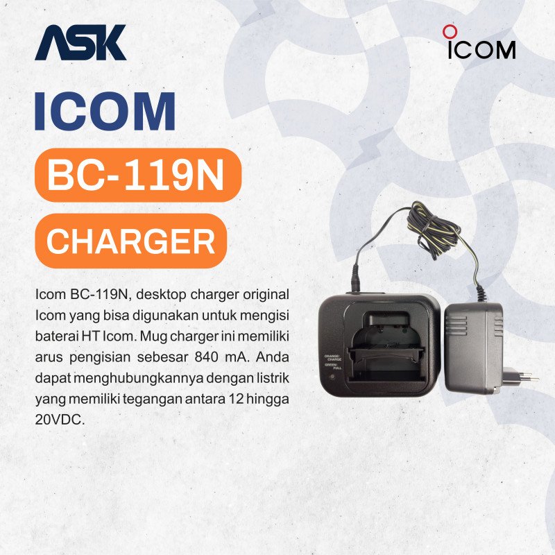 Charger Handy Talky BC-119N ICOM / Chg HT BC119N
