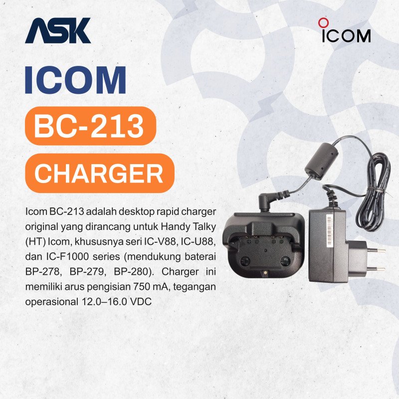 Rapid Charger Handy Talky BC-213 ICOM / Charger HT BC213 ICOM