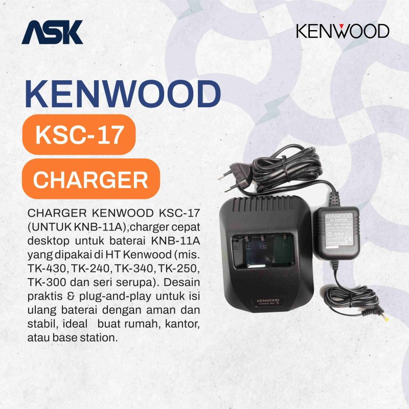 KENWOOD Charger KSC-17 untuk KNB-11A HT TK-430 TK240 TK340 TK250 TK350