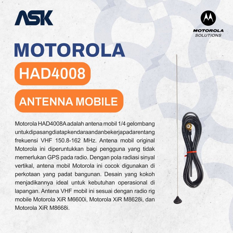 Antenna Mobile HAD4008A MOTOROLA / Antena Mobil HAD 4008A MOTOROLA