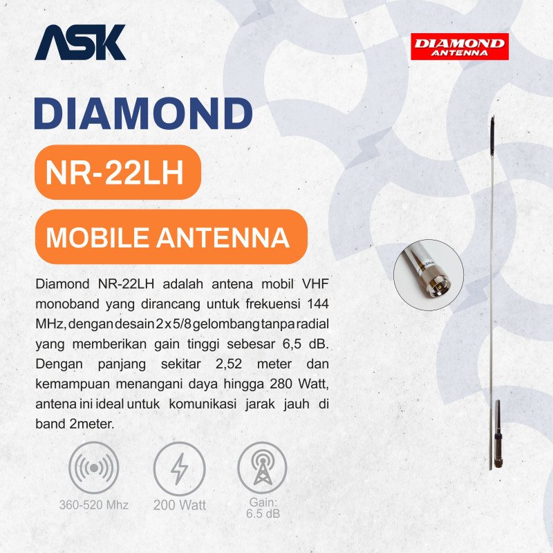 Antena NR-22LH DIAMOND / Mobile Antenna NR22LH