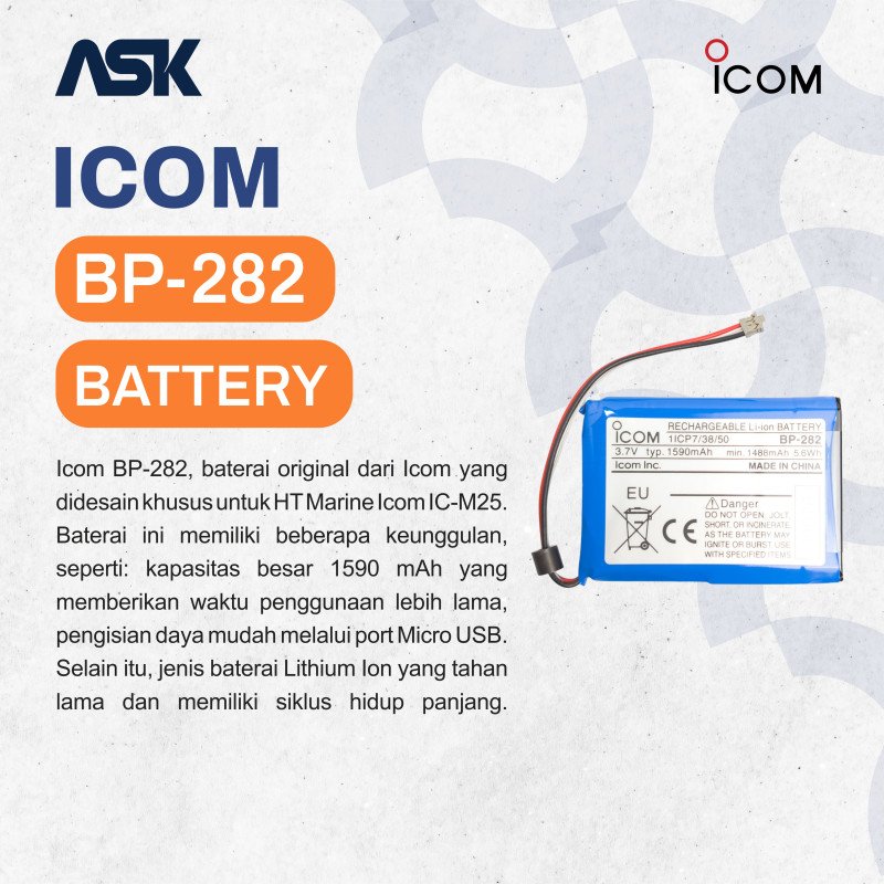 Battery Handy Talky BP-282 ICOM / Baterai HT BP282