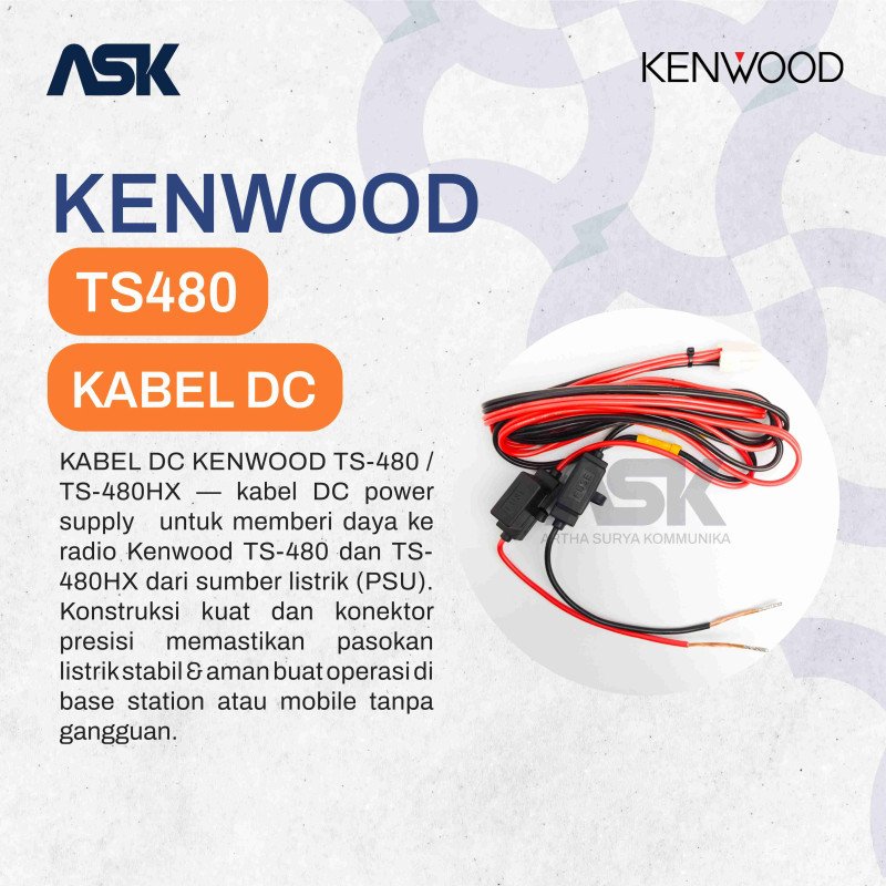 KABEL DC KENWOOD TS480 SAT TS480 HX / DC CORD POWERSUPPLY TO RADIO