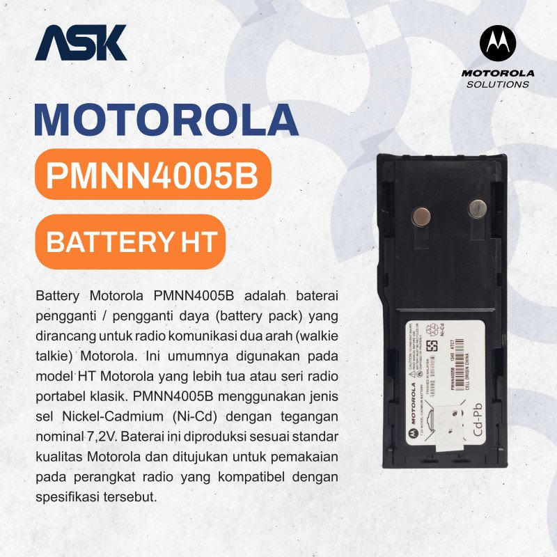 Battery Handy Talky PMNN4005B MOTOROLA / Baterai HT PMNN 4005B MOTOROLA