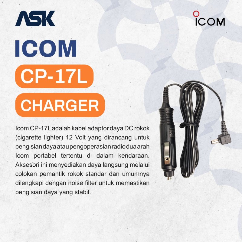 Cigarette Lighter Cable CP-17L ICOM / Charger Mobil CP17L ICOM