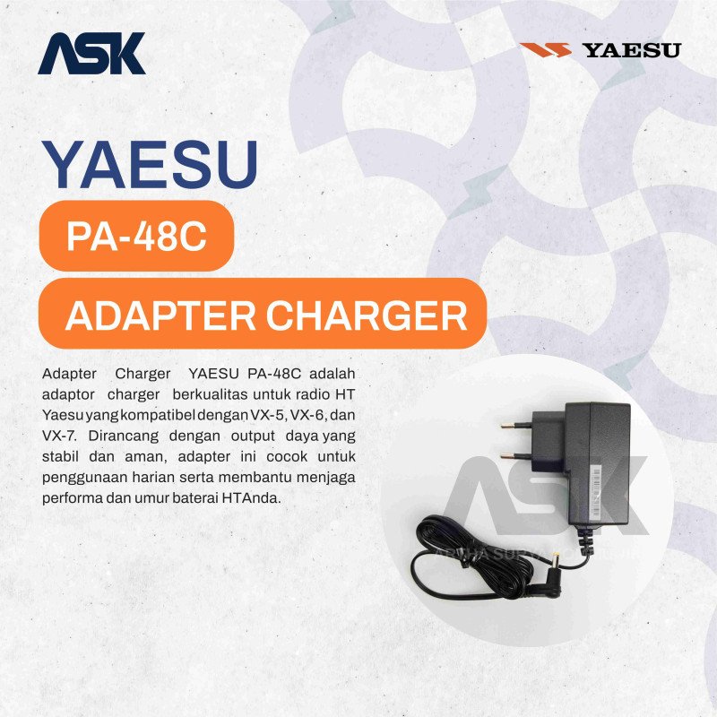 ADAPTER CHARGER YAESU PA-48C FOR VX-5 VX-6 VX-7 / PA48C PA 48
