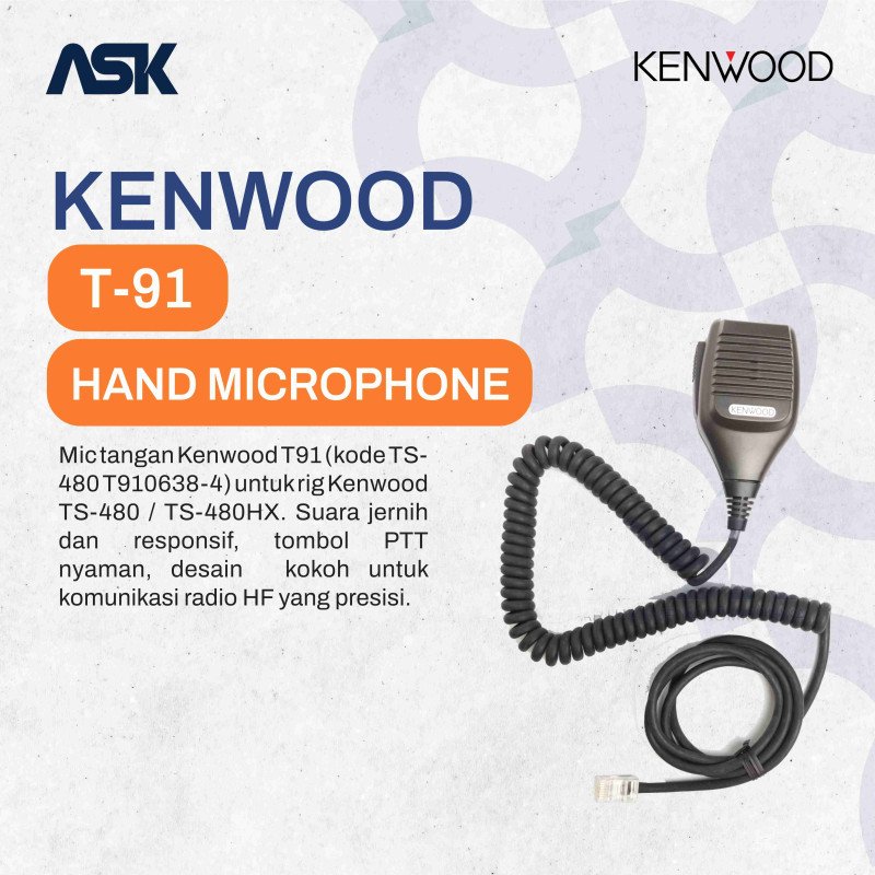 KENWOOD Mikrofon Tangan T91 untuk TS480 SAT
