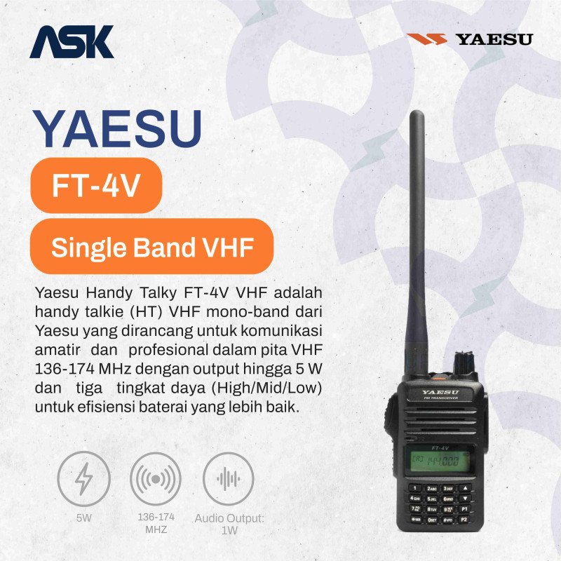 Handy Talky YAESU FT-4V / FT- 4V / FT4V / FT 4 V