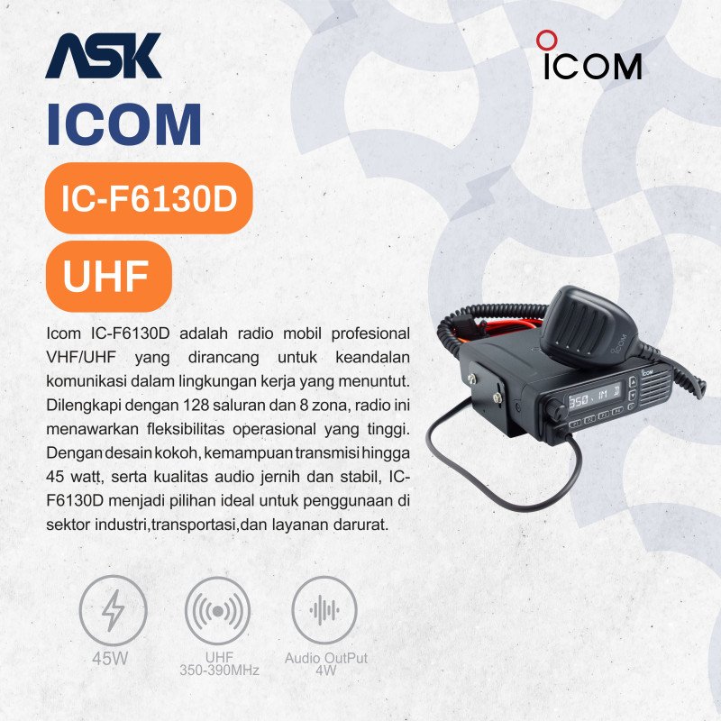 Radio Mobile IC-F6130D ICOM / Rig IC F6130D