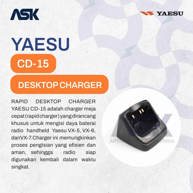 RAPID DESKTOP CHARGER YAESU CD-15 FOR VX5 VX6 VX7 / CD15 CD 15