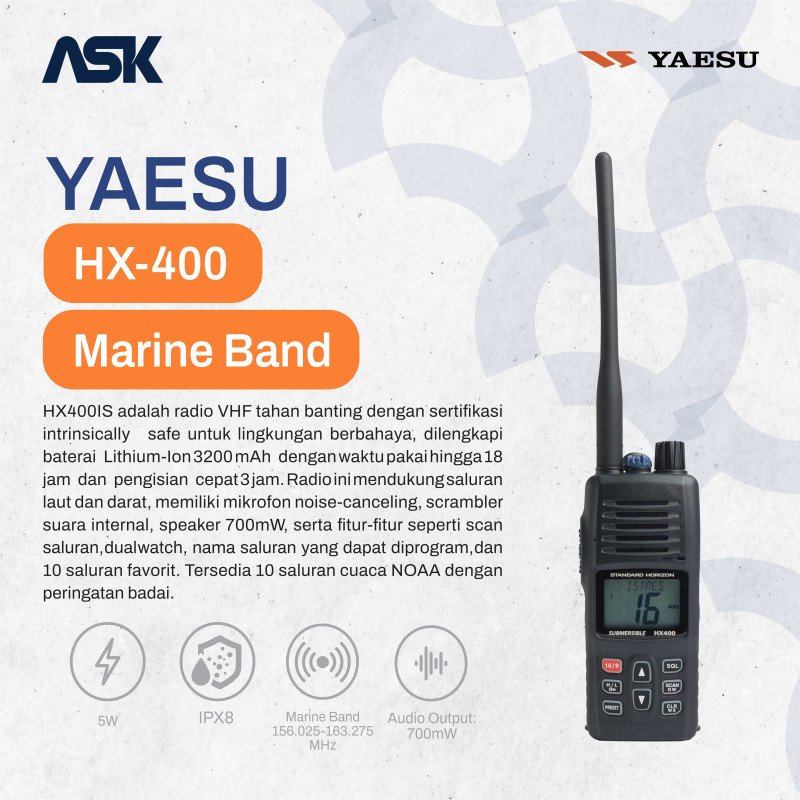 Handy Talky HX-400 IS YAESU / HT HX400 IS