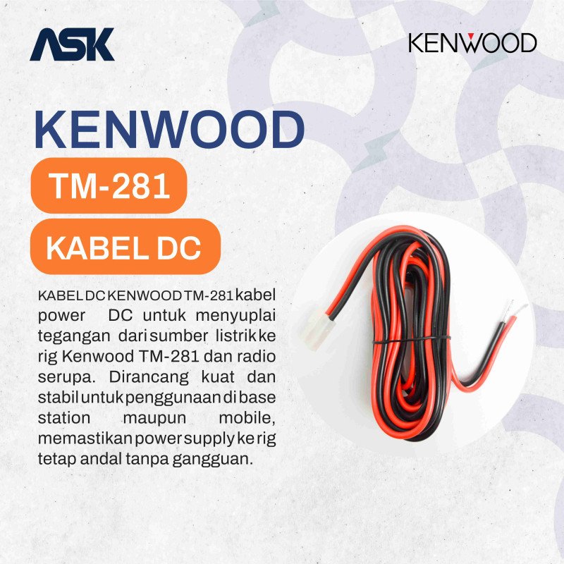 Kabel DC Kenwood TM281 / DC Cord Power Supply to Rig