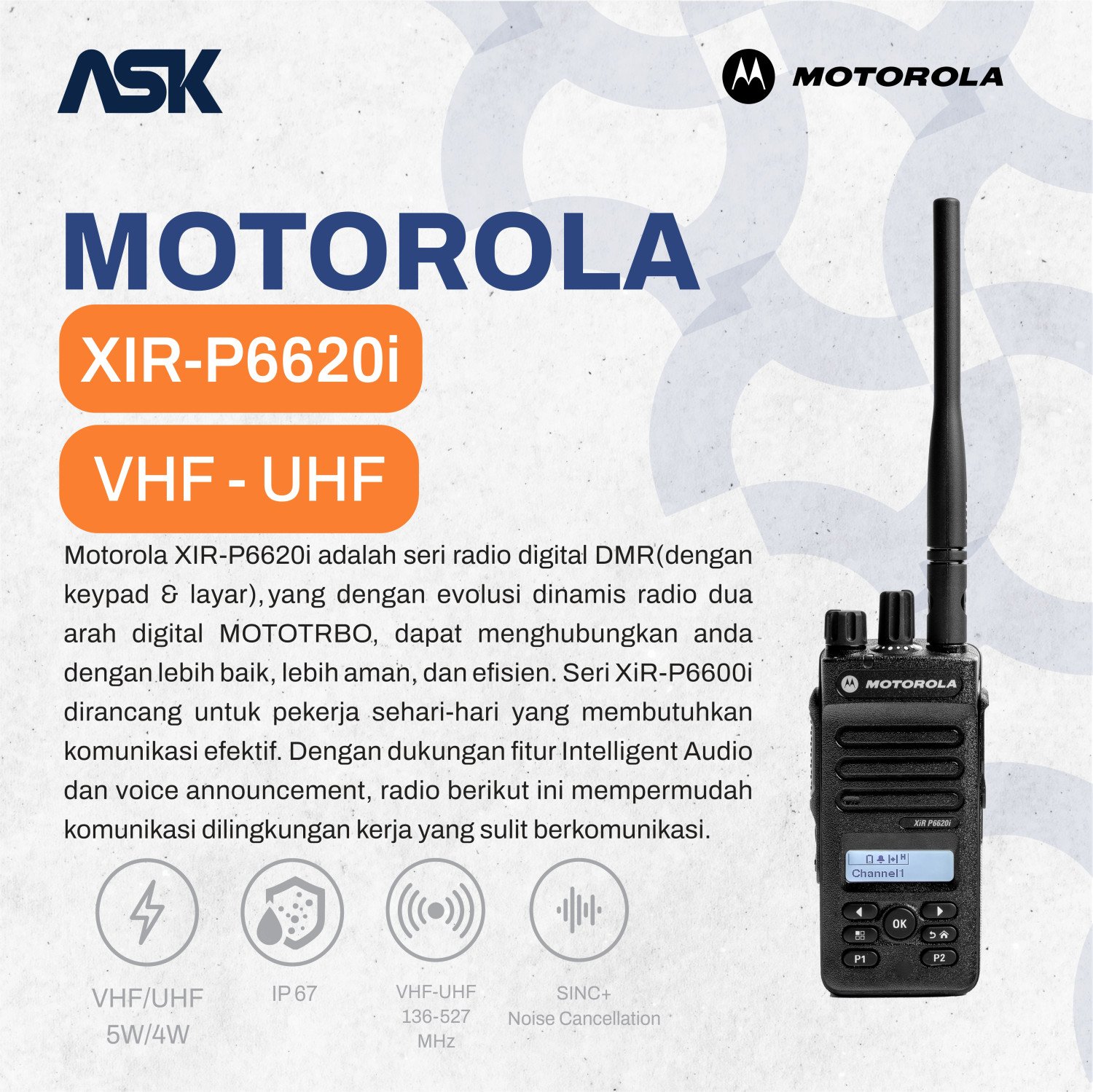 Handy Talky Motorola - XiR-P6620i  MOTOROLA