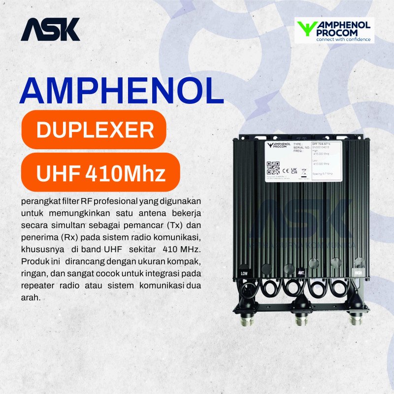 Duplexer DPF 70/6-5/7 N AMPHENOL PROCOM / Duplexer AMPHENOL PROCOM UHF 410 - 415 MHz