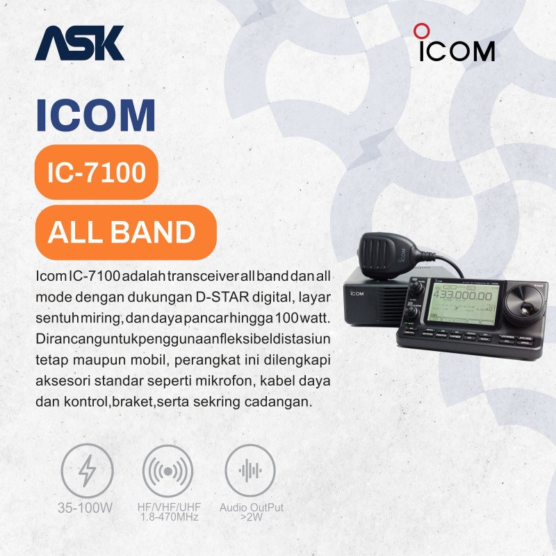 Radio Mobile IC-7100 ICOM / IC 7100 All Band