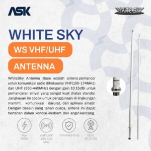 Base Station Antena WHITESKY -  10,15dBi UHF 410-470MHz